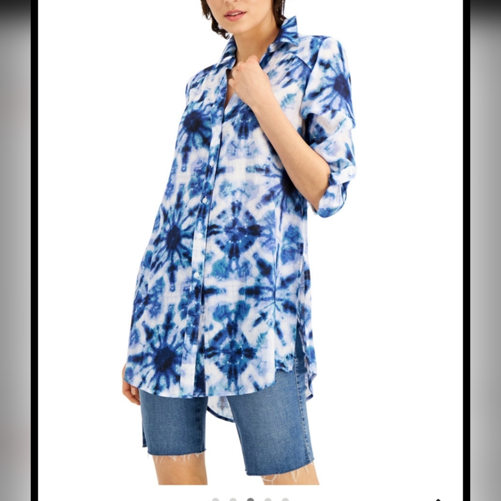 Blue Tie-Dye Women's Top